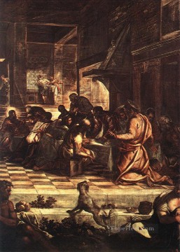 Detalle de la Última Cena1 Tintoretto italiano religioso cristiano Pinturas al óleo